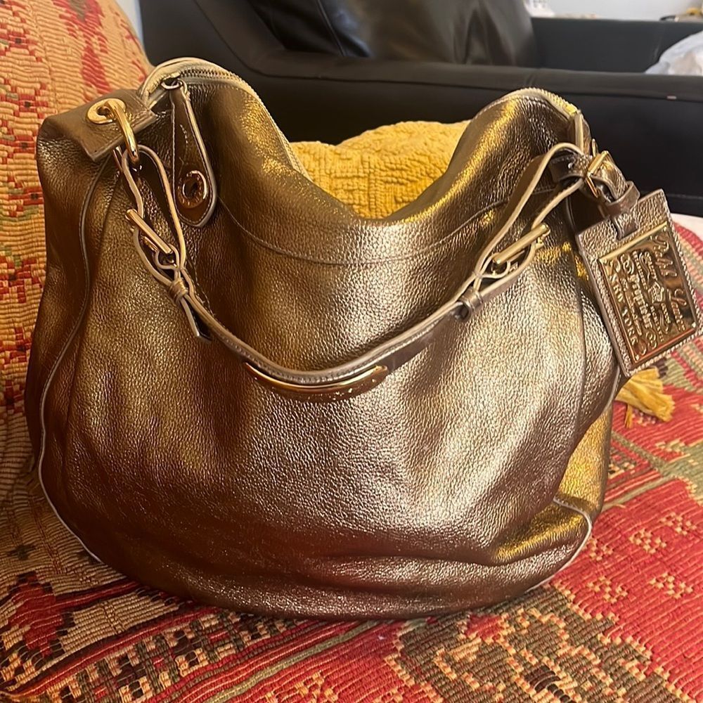 Ralph Lauren Gold Shoulder Bag - Purple Label, made in Italy